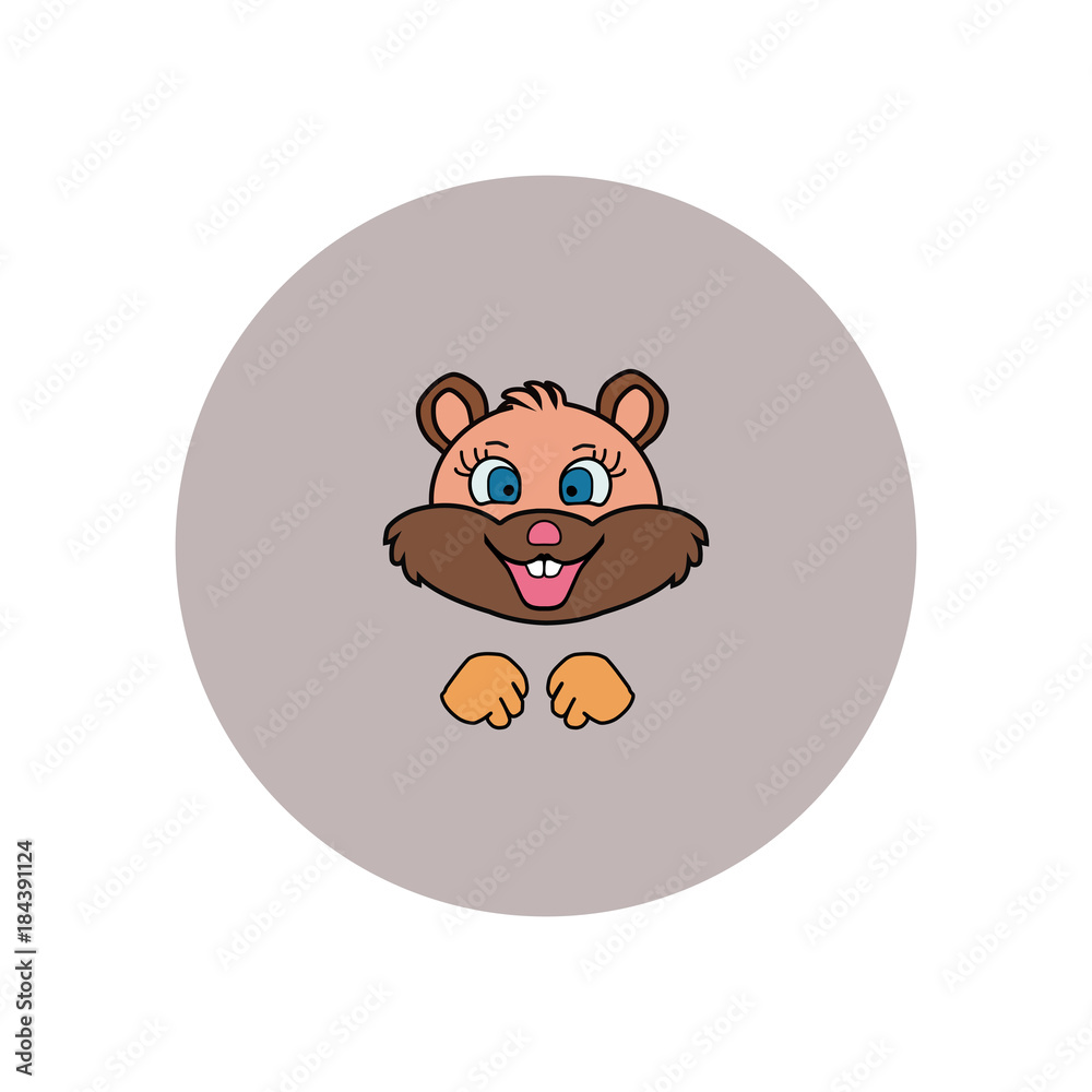 Fototapeta premium hamster cartoon in the circle