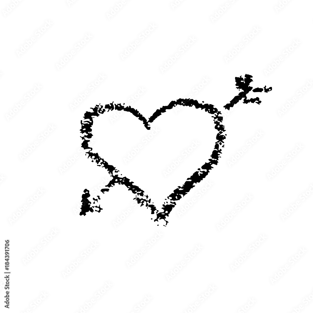 Heart with arrow imitation pastels Heart with arrow imitation pastels