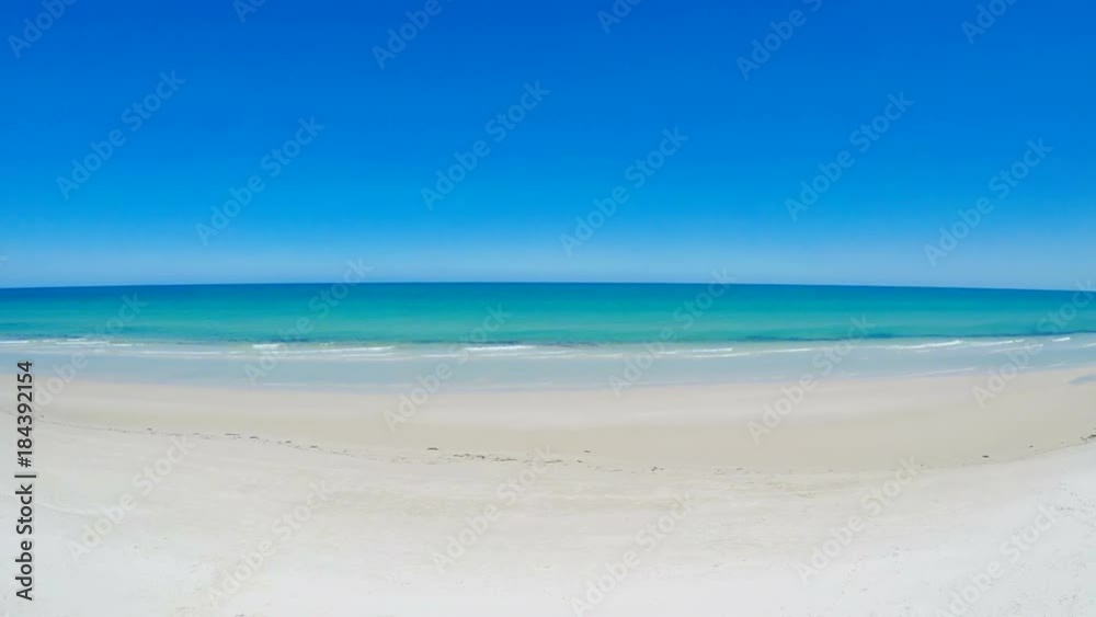 Drone aerial view of wide open white sandy beach, taken at Tennyson Beach, South Australia. Drone aerial view of wide open white sandy beach, taken at Tennyson Beach, South Australia.
