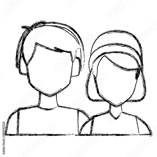 Winter couple avatar icon vector illustration graphic design