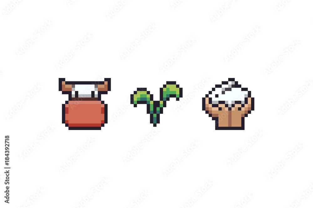 Pixel Vegan Icons Pixel Vegan Icons