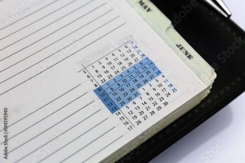 An concept Image of a schedule calendar with copy space