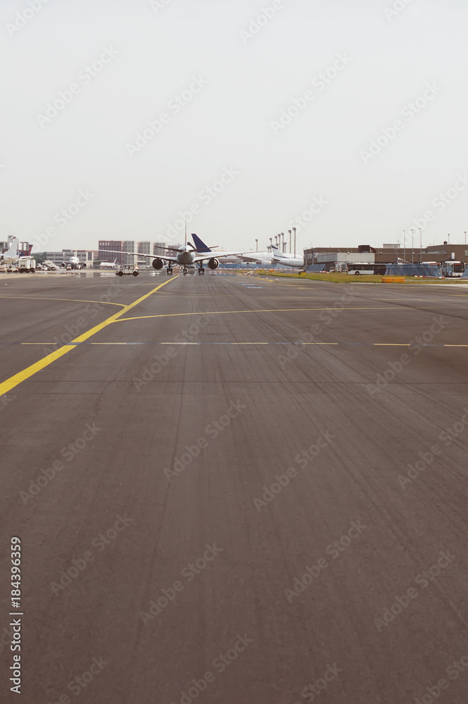 Fototapeta premium Big plane is preparing to take off.