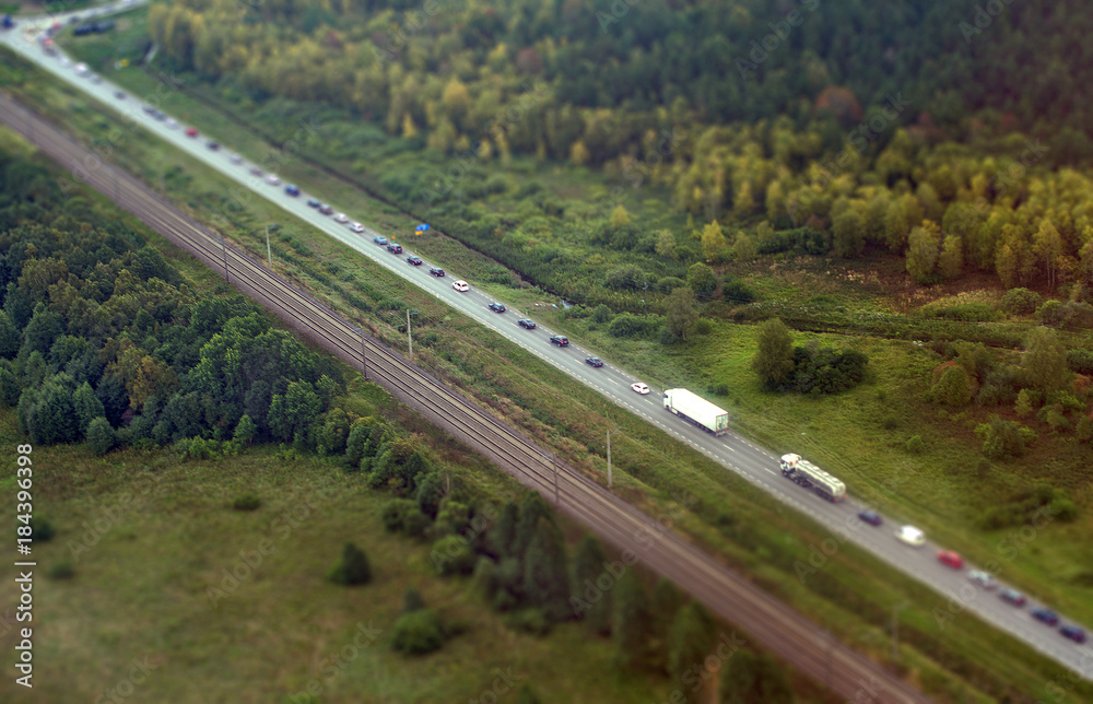 Aerial view of highway in Germany.