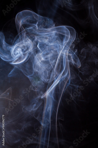 Smoke on a black background.