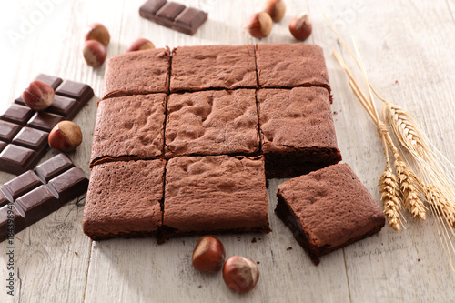 Cuadro en lienzo chocolate brownie and hazelnut