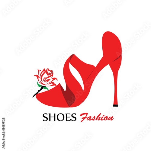 Shoe Logo silhouette design vector template. Shoes shop store logotype concept icon.