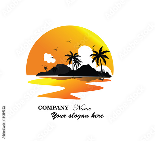 sunset logo icon vector template
