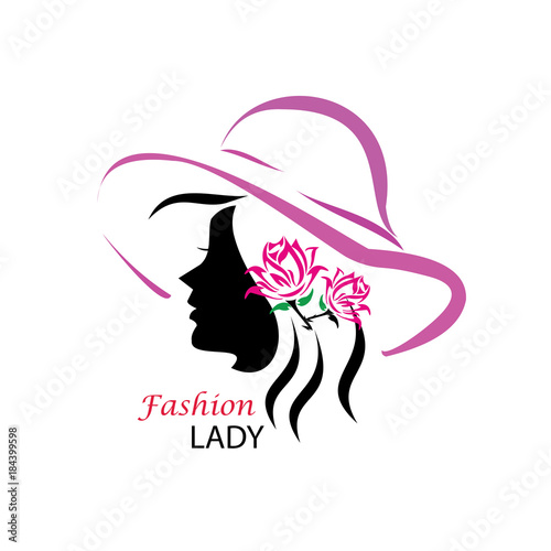Vector hand drawn portrait of young stylish girl in hat isolated on white background. Fashion style. Good for magazine cover, journal article, print, packaging design, shop and store logo