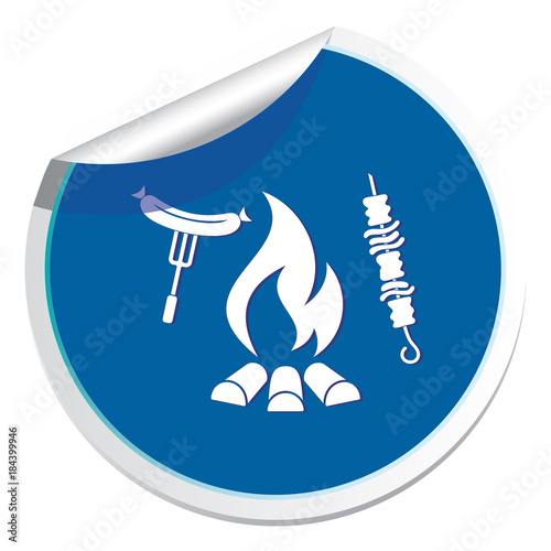 Grilled kebab and sausage icon