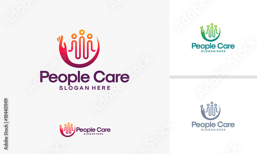 People Care logo designs vector  Community Care logo template