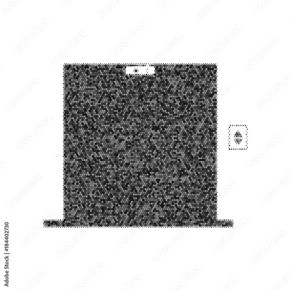 custom made wallpaper toronto digitalElevators door sign. Vector. Black icon from many ovelapping circles with random opacity on white background. Noisy. Isolated.