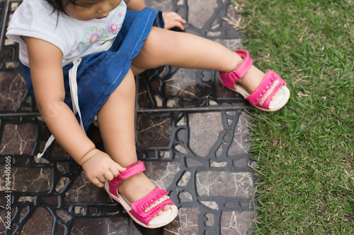 Children wearing shoes photo