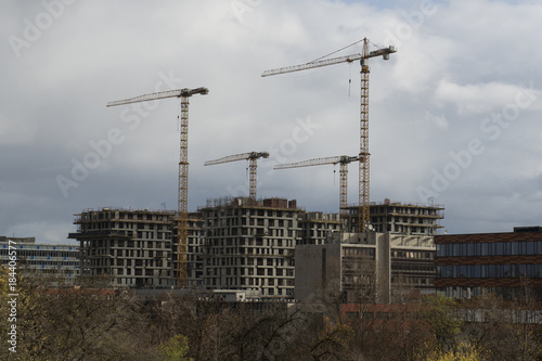 Cranes on structure