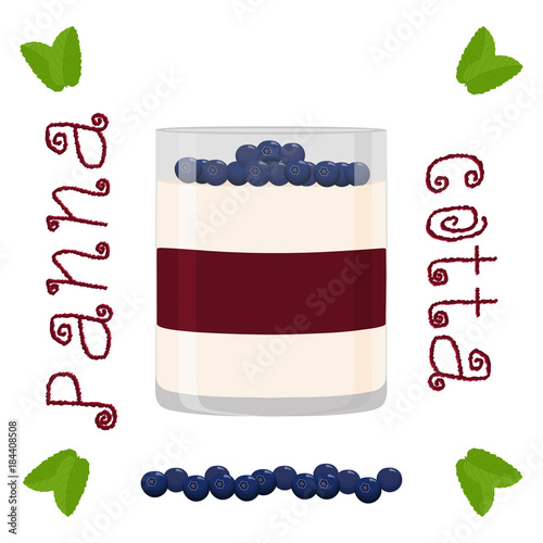 Vector illustration for sweet panna cotta
