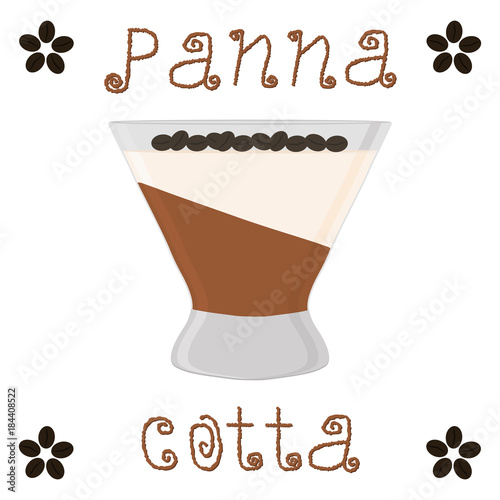 Vector illustration for sweet panna cotta