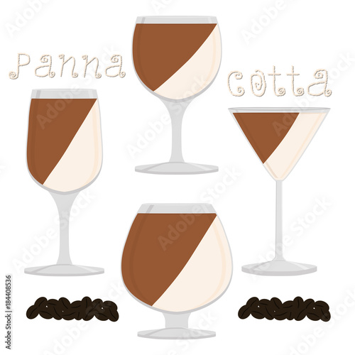 Vector illustration for sweet panna cotta