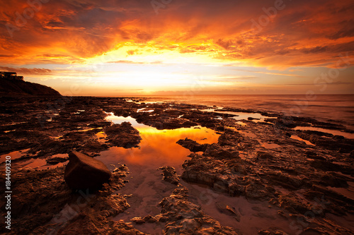 An intense sunset at Adelaide's Kingston beach