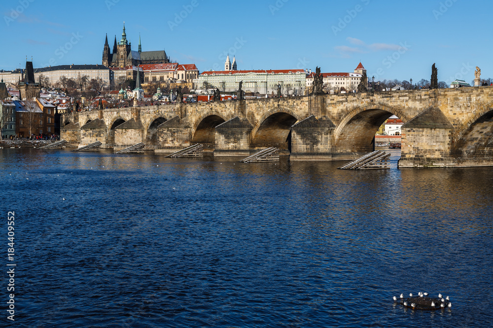 Charles bridge and Prague castle