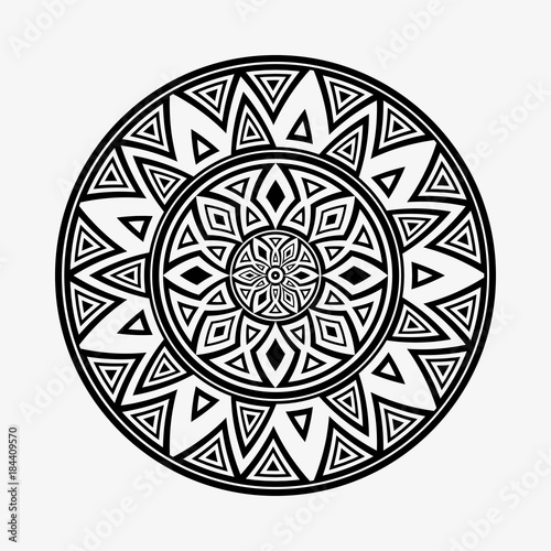 Round ornament shapes isolated on light gray background.