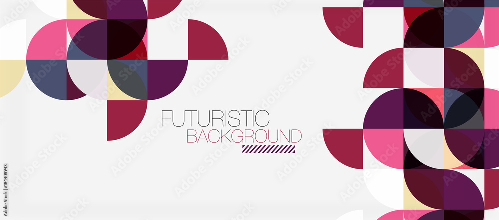 Fototapeta premium Geometric triangle and circle shape, wide abstract background