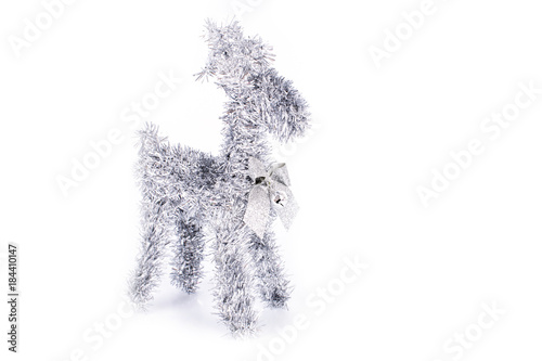 Merry Christmas  reindeer Christmas model decorations isolated on white background