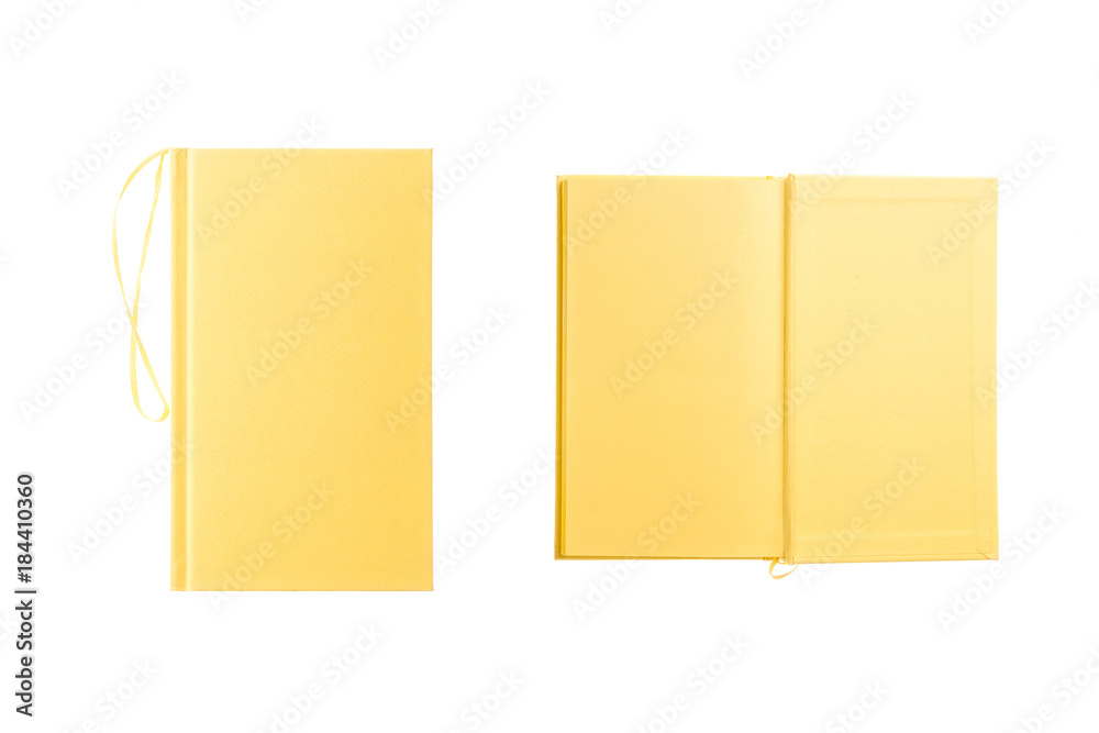 yellow note cover isolated on the white background. yellow note cover isolated on the white background.