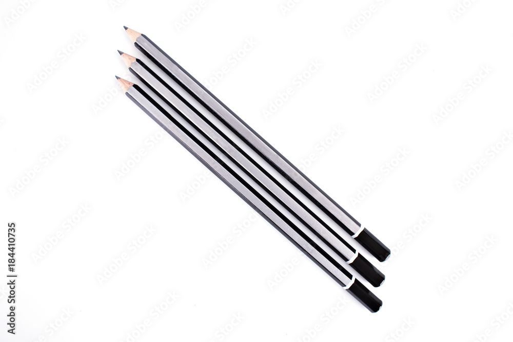 Black pencil isolated on white background Black pencil isolated on white background