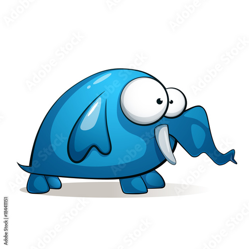 Cartoon charater cute funny elephant.