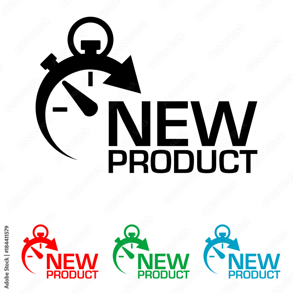 Icono plano cronometro NEW PRODUCT en varios colores