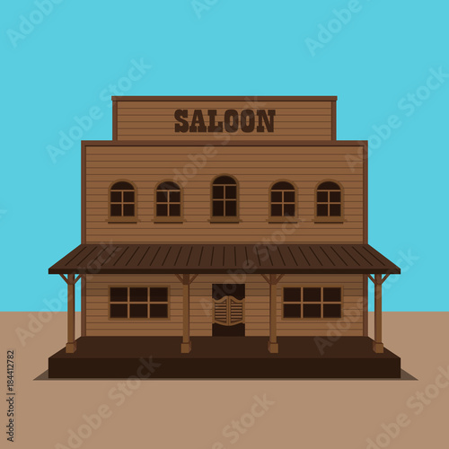 western saloon isolated vector design illustration