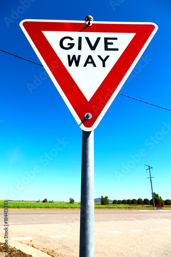 in the road street signal of give way