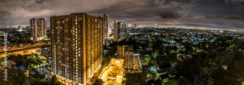 Panorama of City Scene in Bangkok during night 