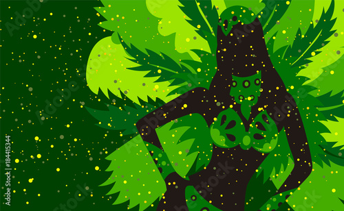 Brazilian carnival background with dancer silhouette