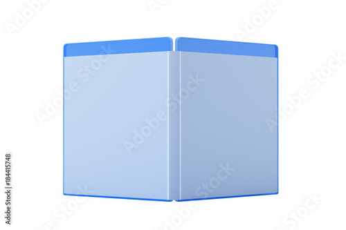 Fotografi Blank open Blu-ray Disk Box or Case isolate on white background