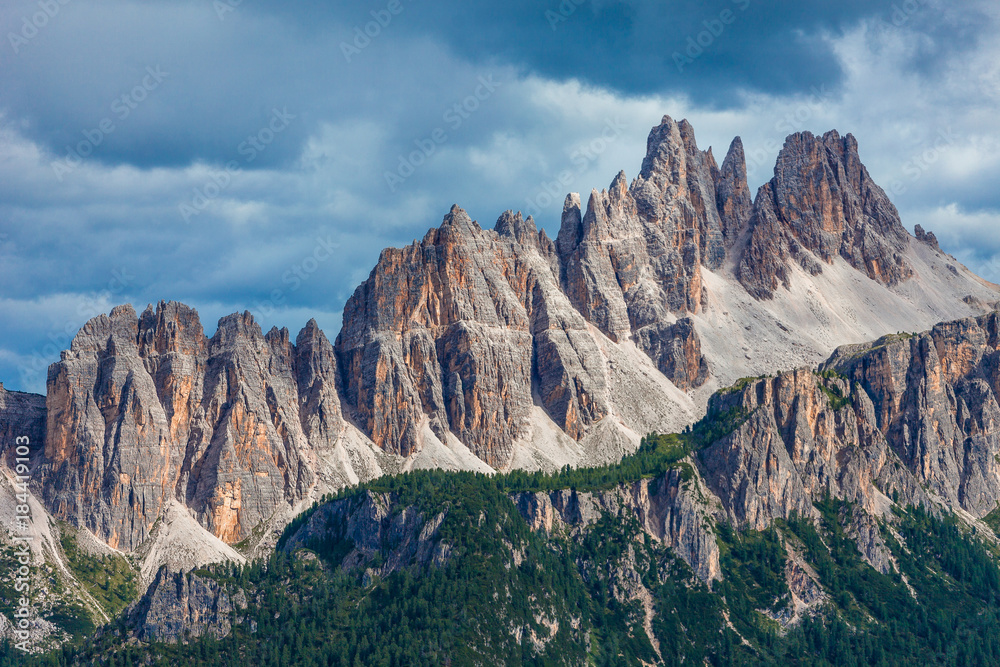 Beautiful Croda da Lago Peaks and crests, Dolomites, Italy