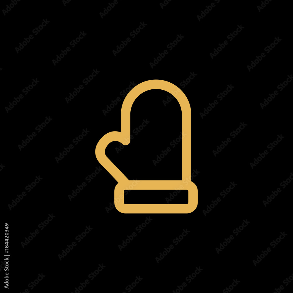 Winter mitten simple flat style vector illustration Winter mitten simple flat style vector illustration