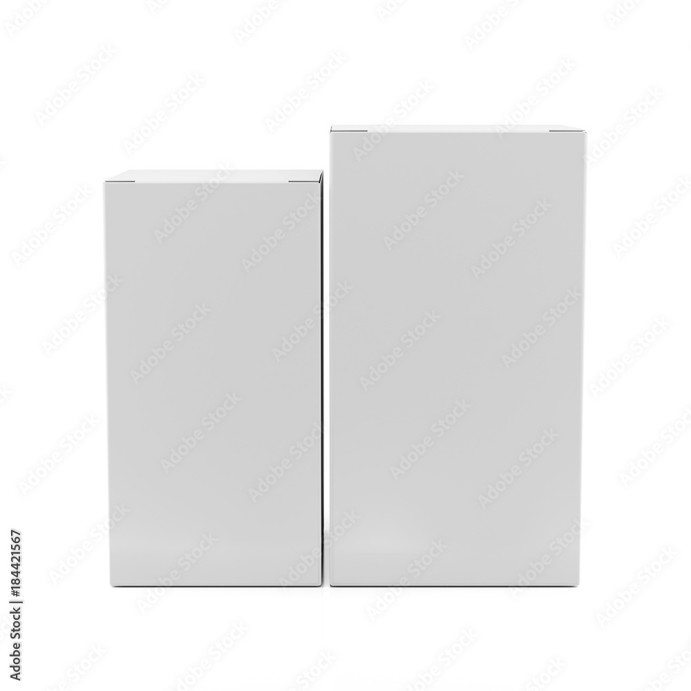 3d blank boxes vertical products template on white background 3d illustration 3d blank boxes vertical products template on white background 3d illustration