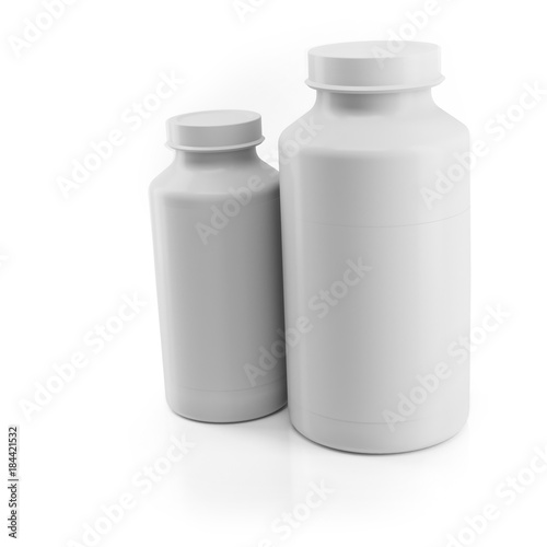3d blank medicine bottles on white background 3d illustration
