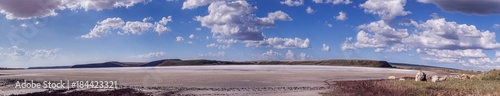 Panorama of a dried salt lake