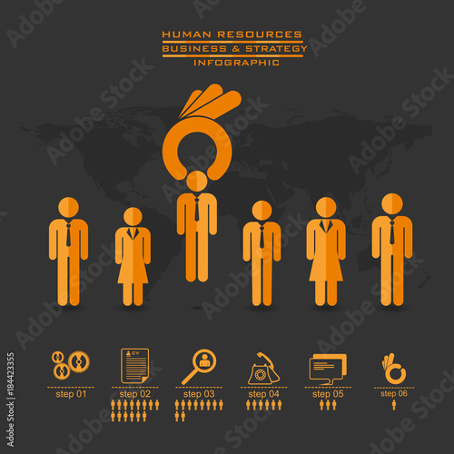 human resources concept – OK hand picking one, vector