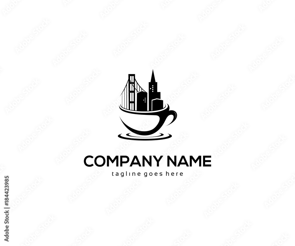 Obraz premium design logo cafe