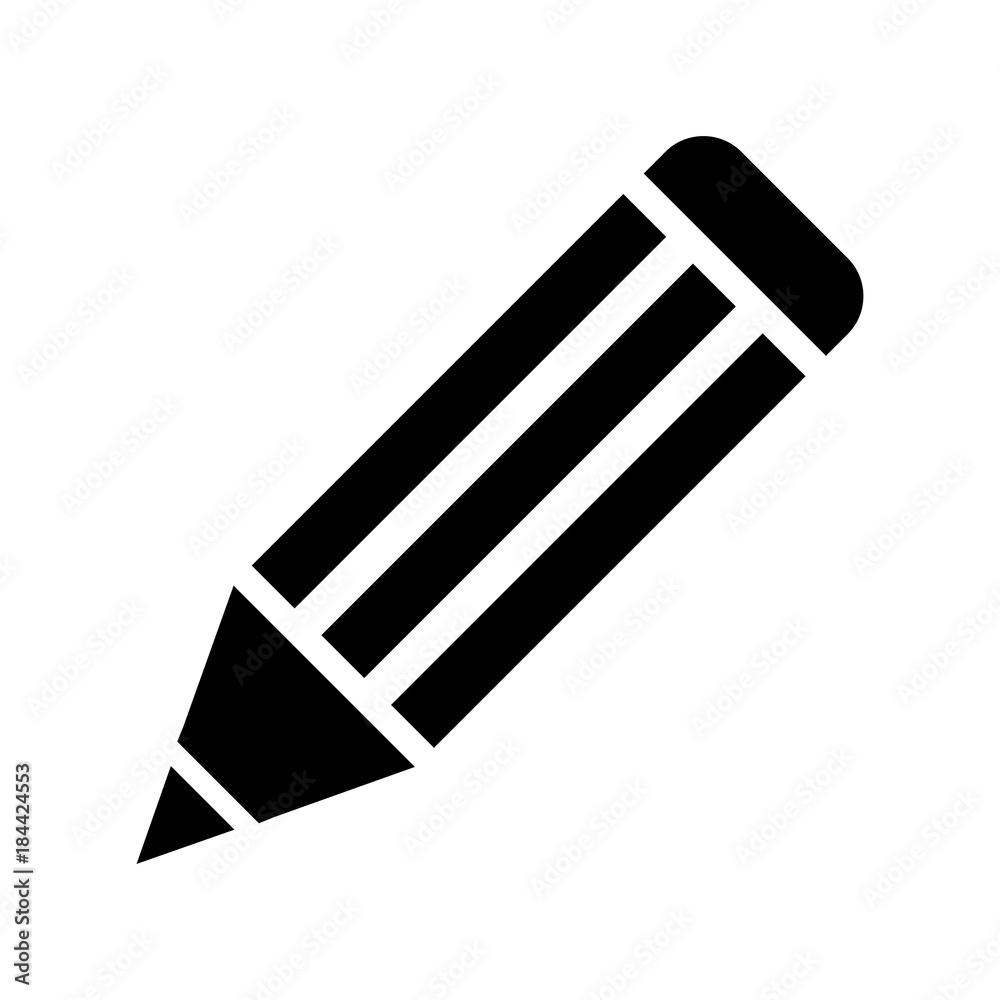 Pencil Icon Isolated on White Background. Flat Vector illustration. Pencil Icon Isolated on White Background. Flat Vector illustration.