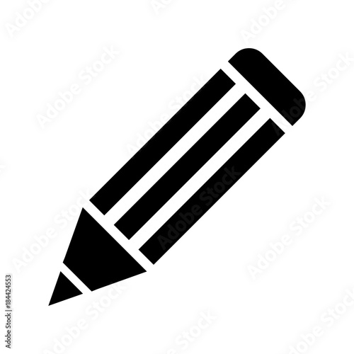 Pencil Icon Isolated on White Background. Flat Vector illustration.