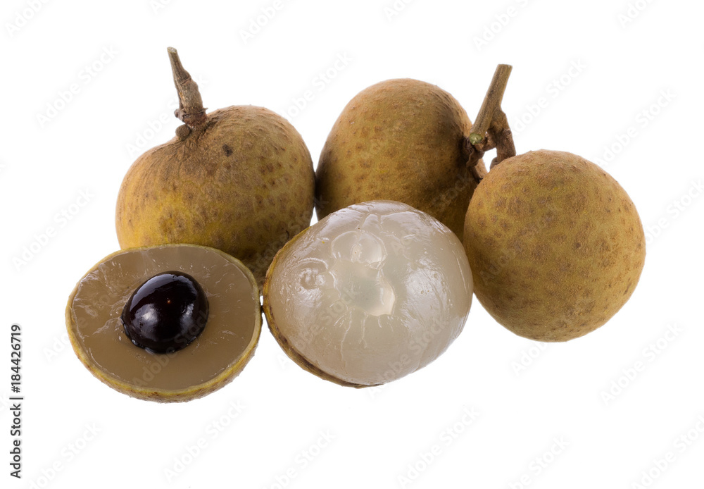 Longan (Dimocarpus longan) on white background Longan (Dimocarpus longan) on white background