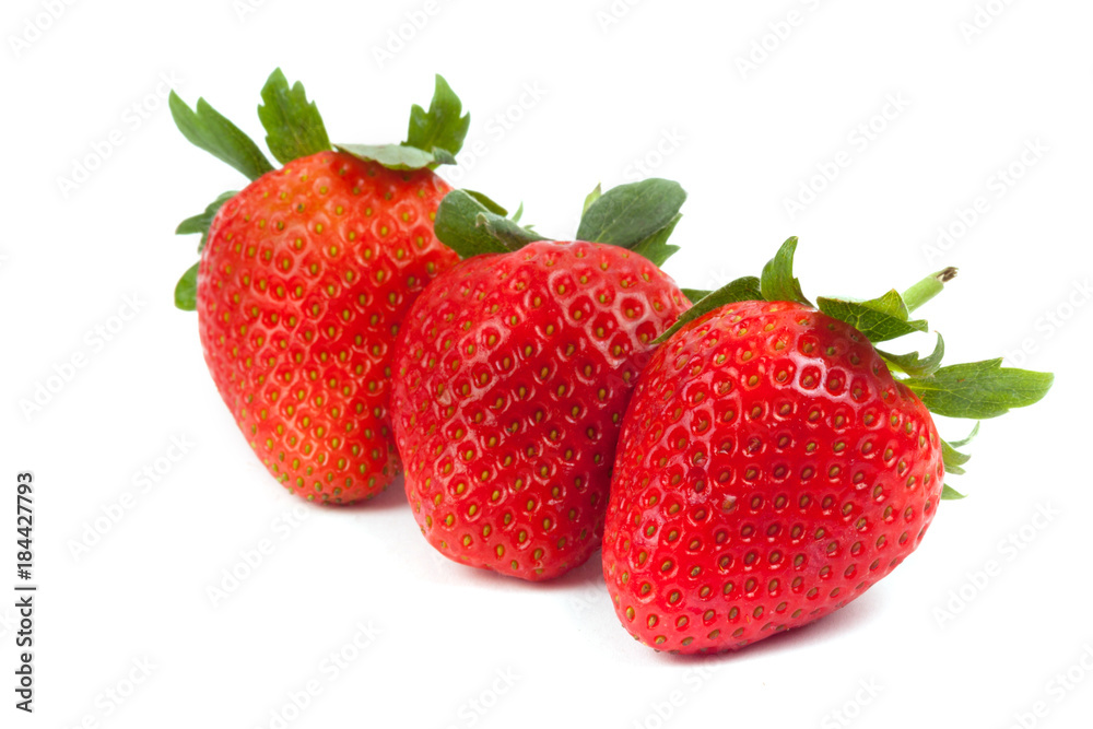 Beautiful strawberries isolated on white Beautiful strawberries isolated on white
