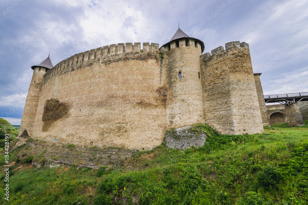 Side view of Khotyn Fortress in Ukraine