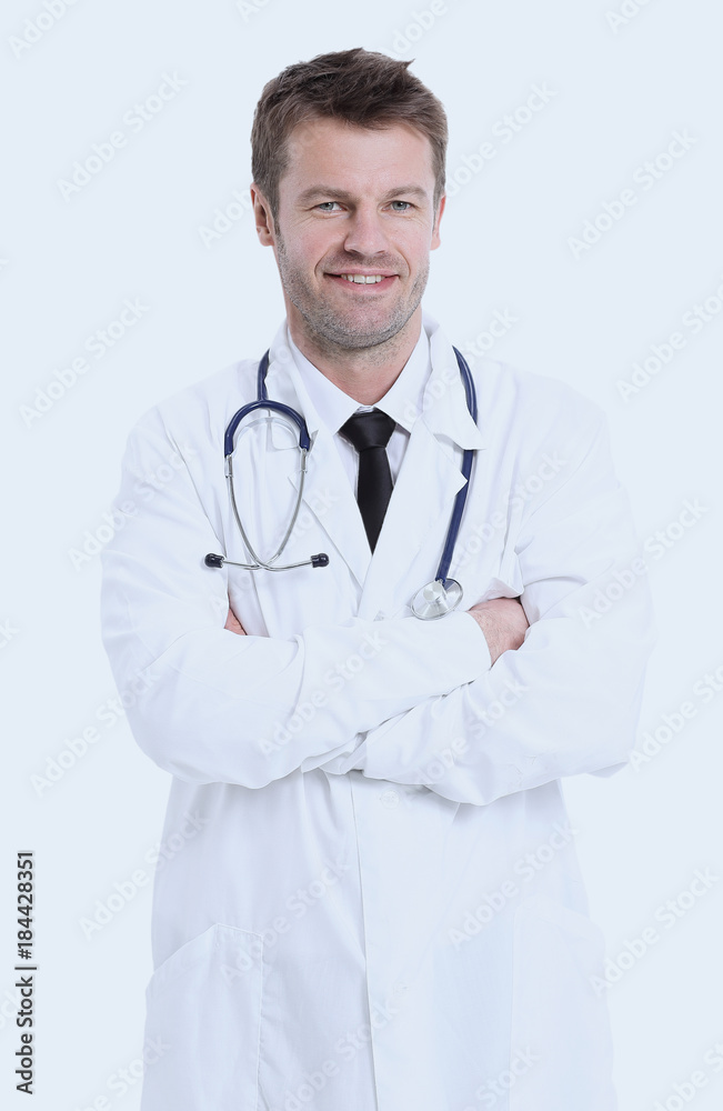 Portrait of confident medical doctor on white background Portrait of confident medical doctor on white background