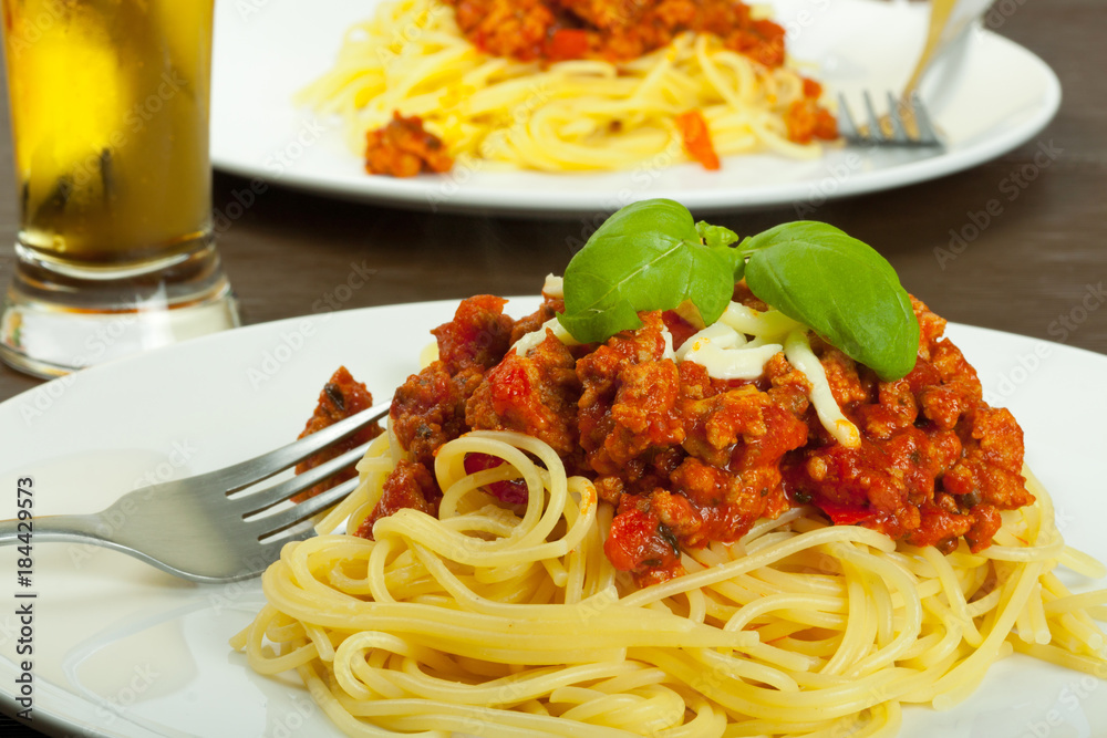 Spaghetti pasta with tomato beef sauce Spaghetti pasta with tomato beef sauce