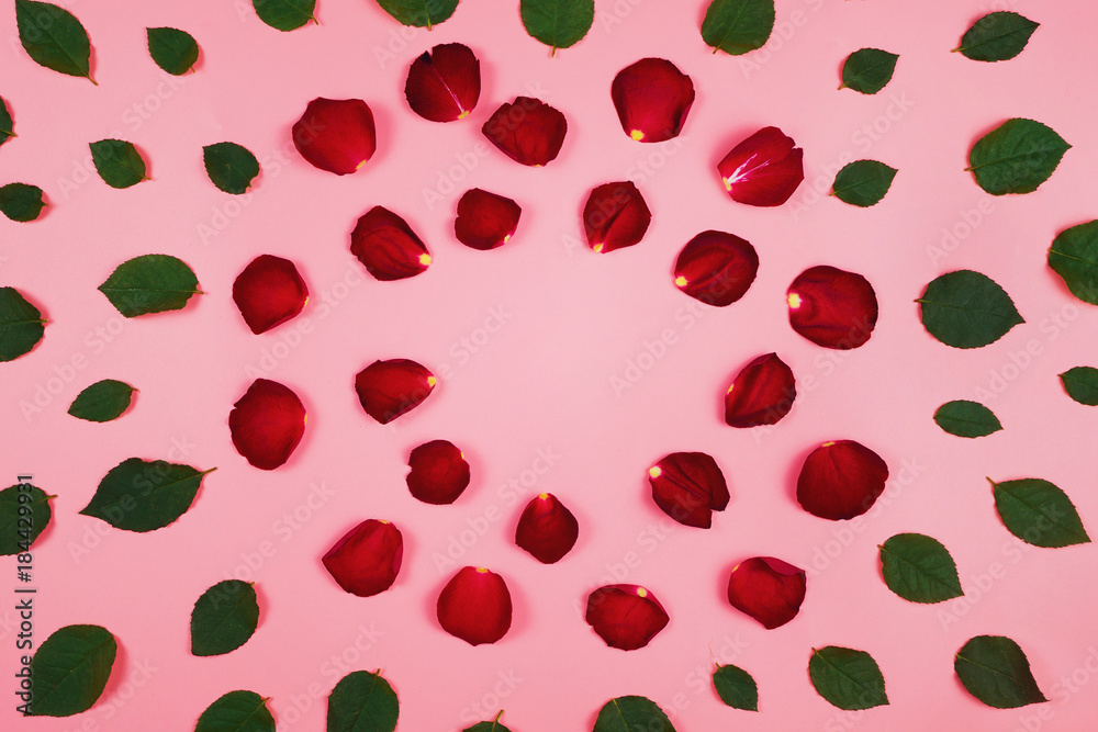 Disassembled rose background with copyspace Disassembled rose background with copyspace